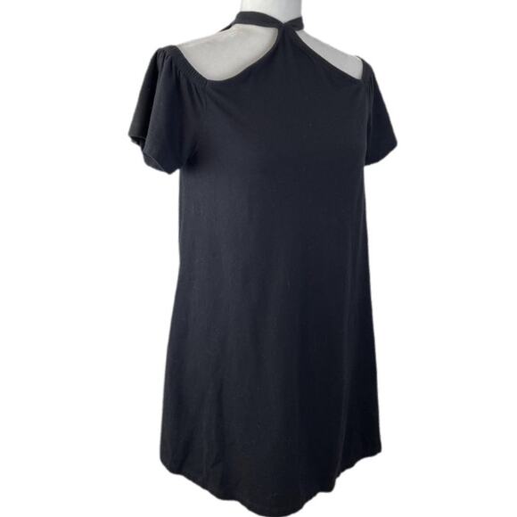 ASOS Basic Off Shoulder Little Black Halter Dress Sz 4 - Picture 4 of 9